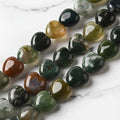 Natural Indian Agate — Heart Beads 10mm | Strand ~39 cm