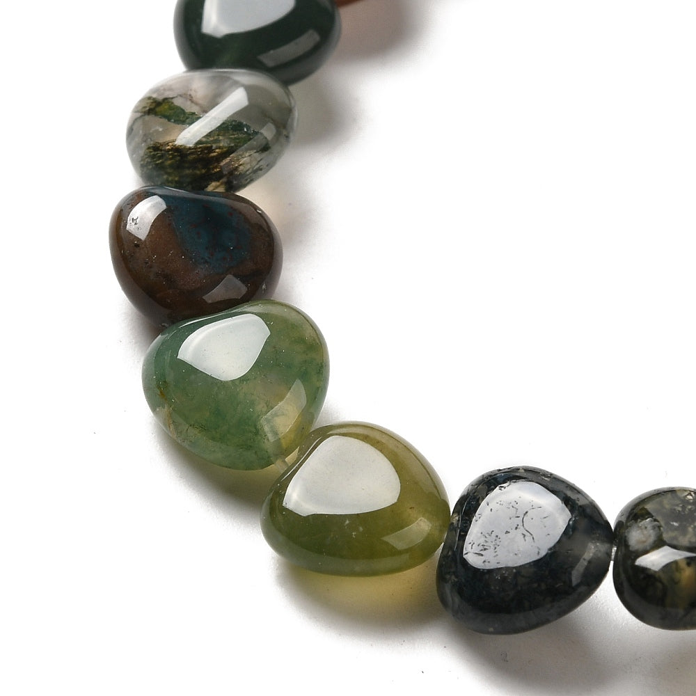Natural Indian Agate — Heart Beads 10mm | Strand ~39 cm