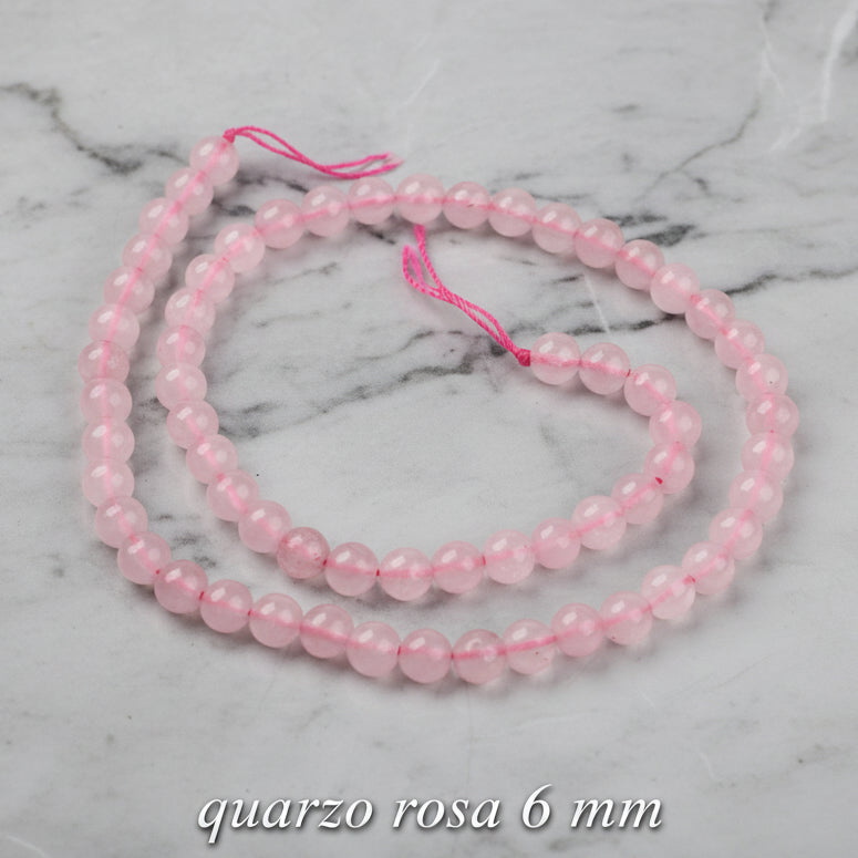 Natural Rose Quartz — Round Beads 4/6/8/10mm | Strand ~38 cm