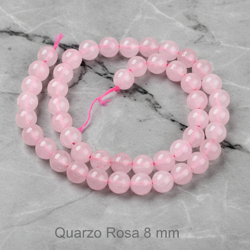 Natural Rose Quartz — Round Beads 4/6/8/10mm | Strand ~38 cm