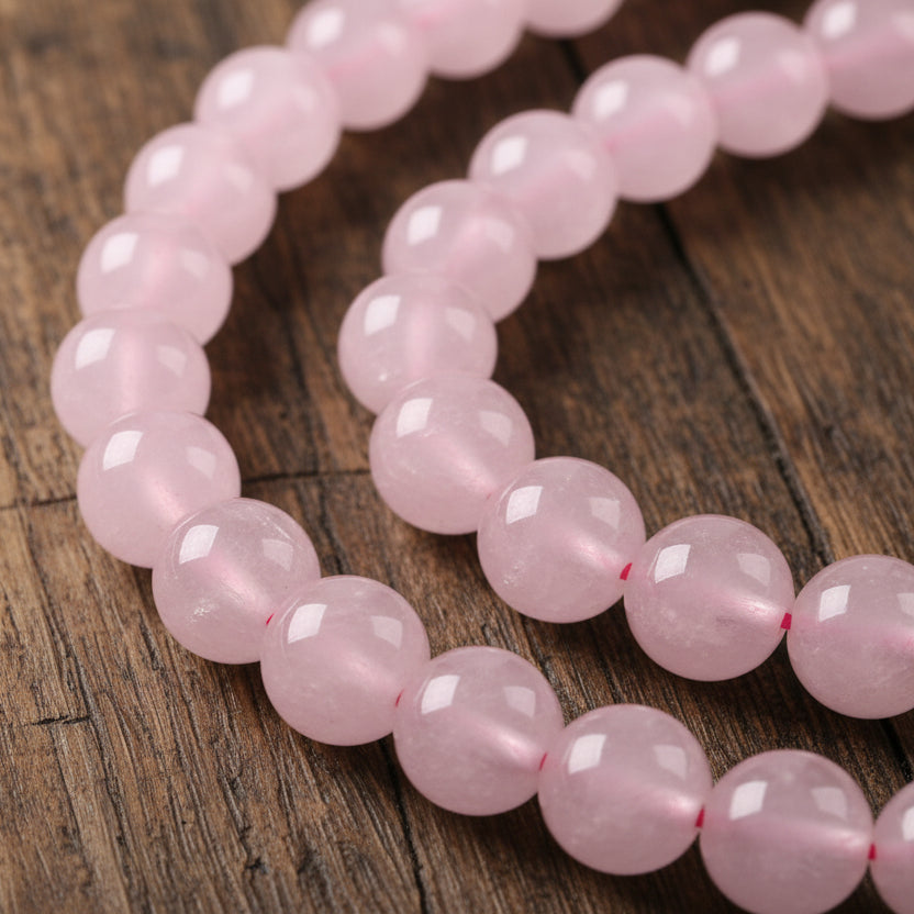 Natural Rose Quartz — Round Beads 4/6/8/10mm | Strand ~38 cm