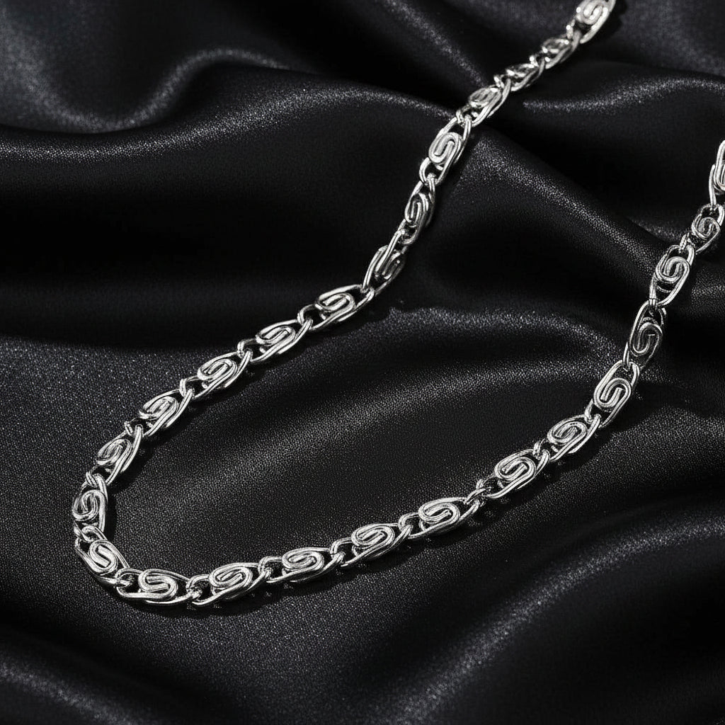 Stainless Steel Necklace — Snail Chain 4mm | 50 cm