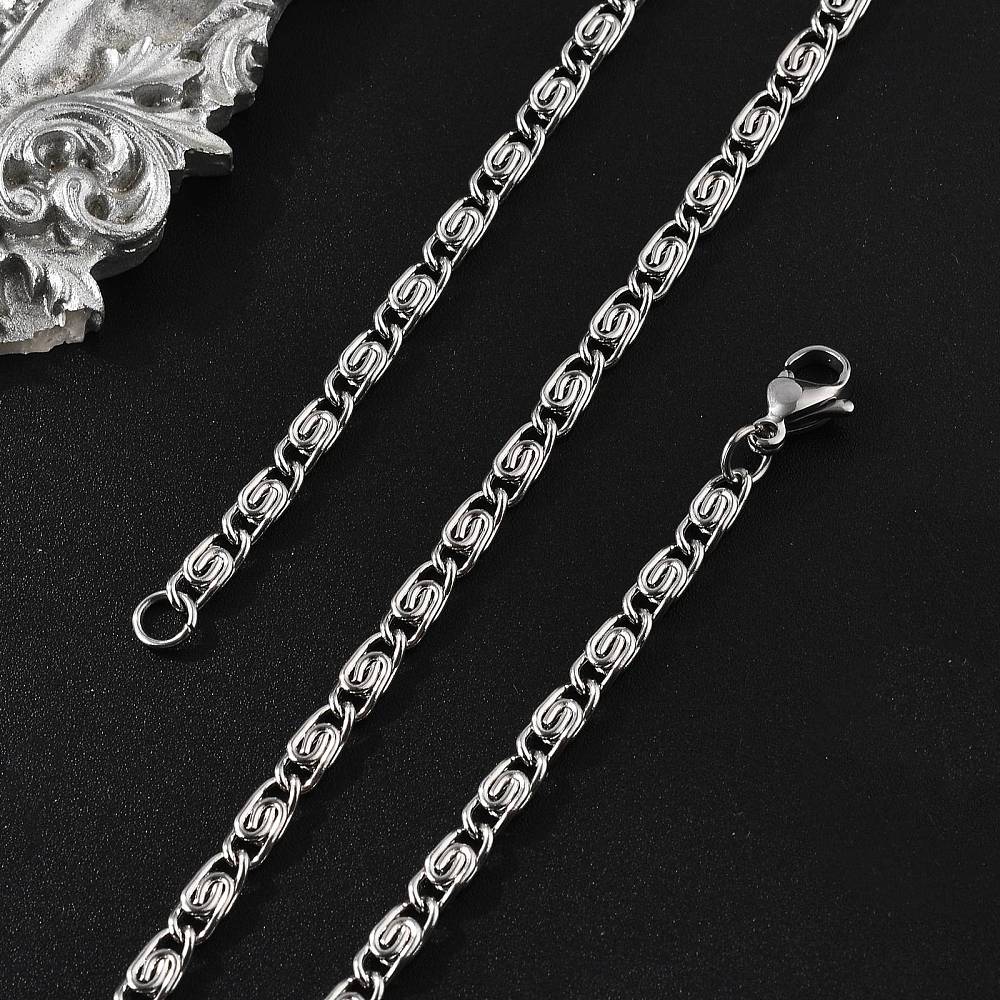 Stainless Steel Necklace — Snail Chain 4mm | 50 cm