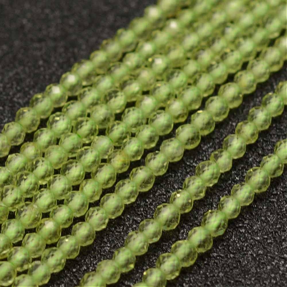 Natural Peridot — Faceted Beads 2mm | Strand ~39 cm