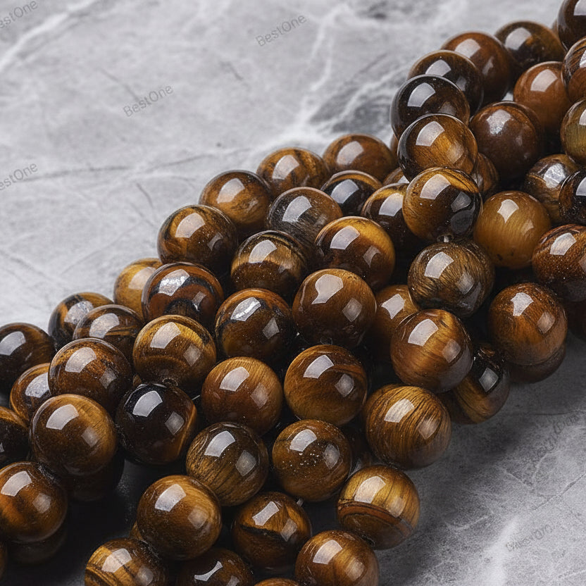 Natural Tiger's Eye — Round Beads 4/6/8/10mm | Strand ~38 cm