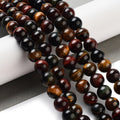 Natural Tiger's Eye — Round Beads 8mm | Colorful | Strand ~38 cm
