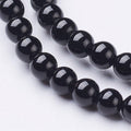Natural Black Onyx — Round Beads 3/4/6/8mm | Strand ~38 cm