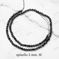 Spinello Naturale — Perline Sfaccettate 2/3/4mm | Nero | Filo ~38/40 cm