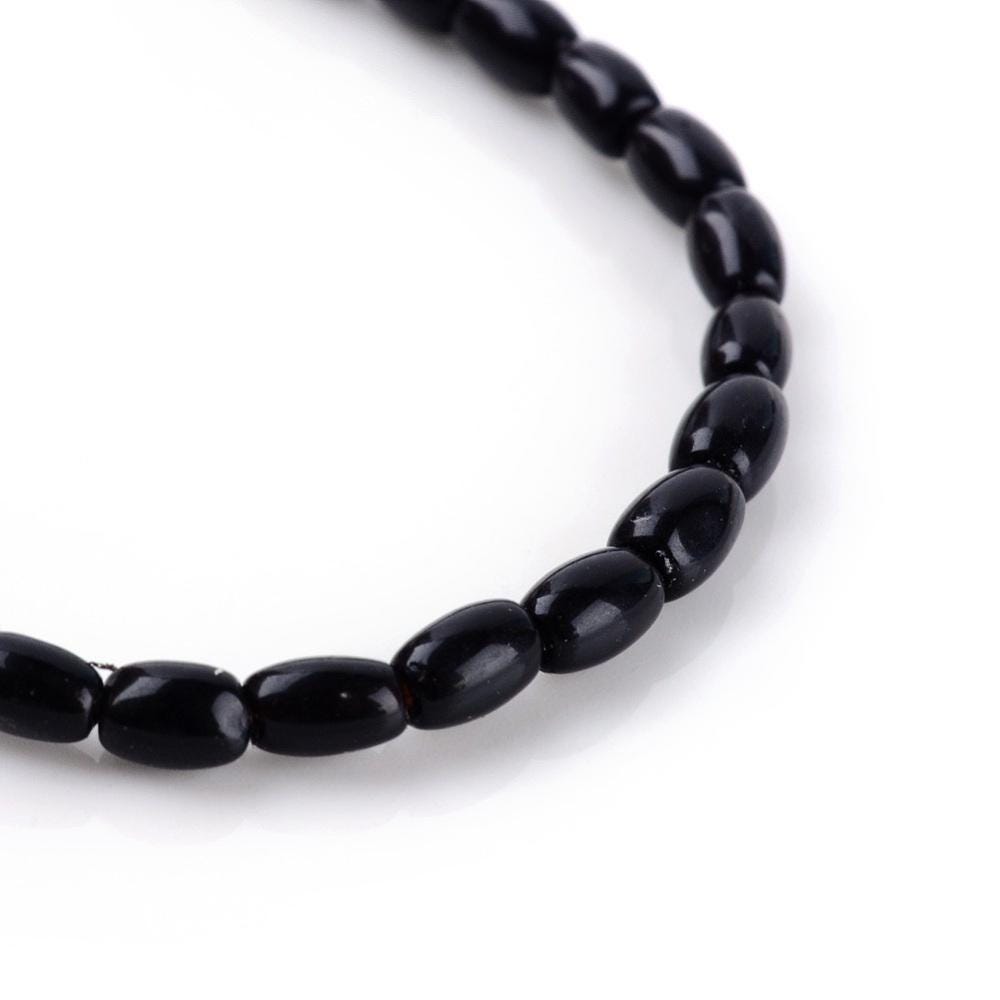 Natural Obsidian — Rice Beads 8x5mm | Strand ~40 cm