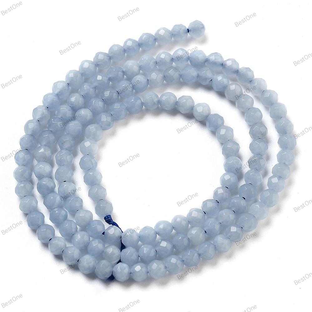Natural Angelite — Faceted Beads 2/3/4mm | Strand ~38 cm