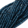 Malaysian Natural Jade — Faceted Rondelles 4x2mm | Marine Blue | Strand ~36 cm
