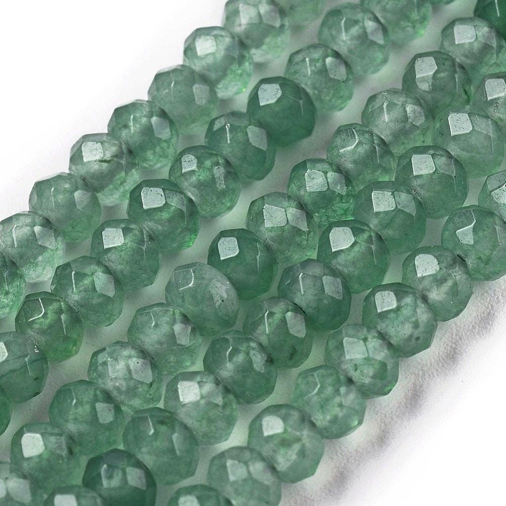 Malaysian Jade - Faceted Rondelle 4x2mm | Aquamarine | Strand ~36 cm