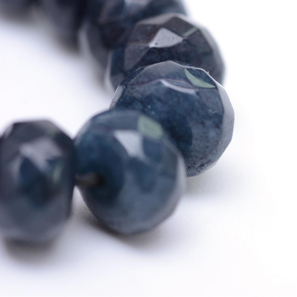 Natural White Jade — Faceted Rondelles 4x3mm | Emerald, Ruby, Sapphire | Strand ~35 cm