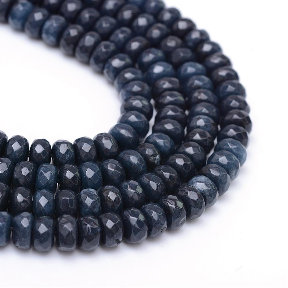 Natural White Jade — Faceted Rondelles 4x3mm | Emerald, Ruby, Sapphire | Strand ~35 cm