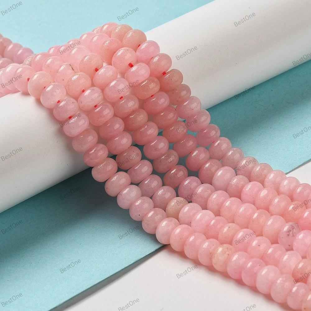 Natural White Jade — Rondelle 8x5mm | Pearly Pink | Strand ~39 cm