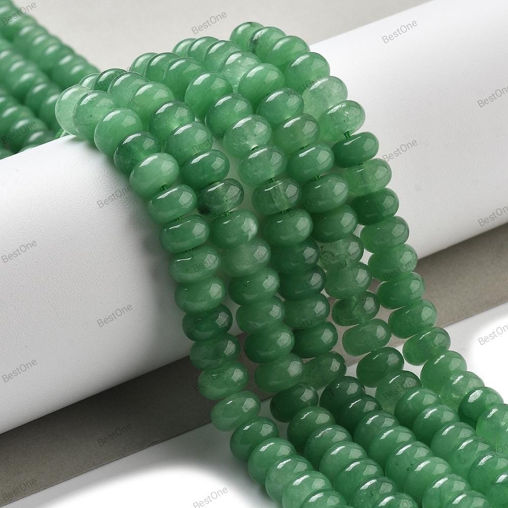 Natural White Jade — Rondelle 8x5mm | Medium Aquamarine | Strand ~39 cm