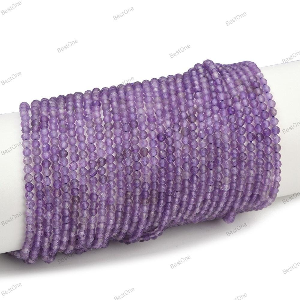 Natural Amethyst — Faceted Beads 2/3mm | Strand ~39 cm