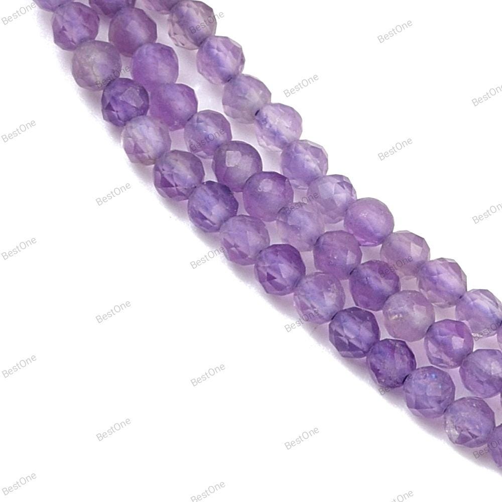 Natural Amethyst — Faceted Beads 2/3mm | Strand ~39 cm