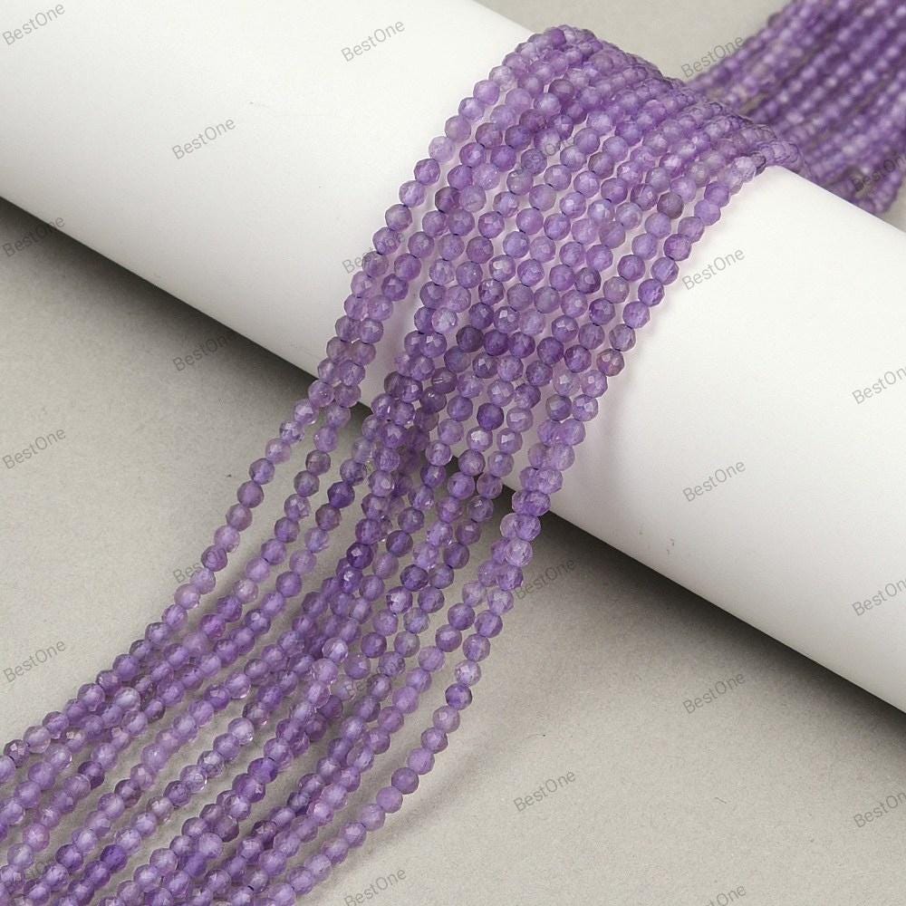 Natural Amethyst — Faceted Beads 2/3mm | Strand ~39 cm