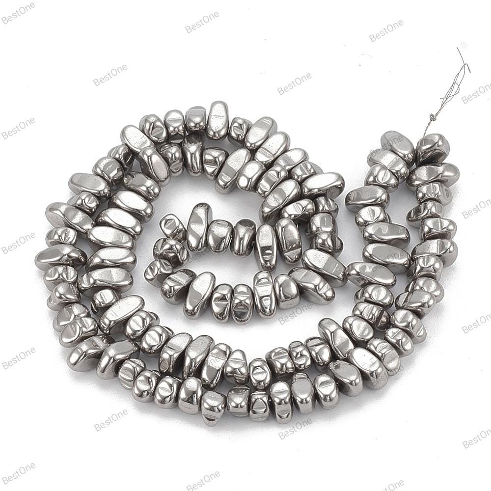 Hematite — Gold and Silver Nuggets | Strand ~38 cm