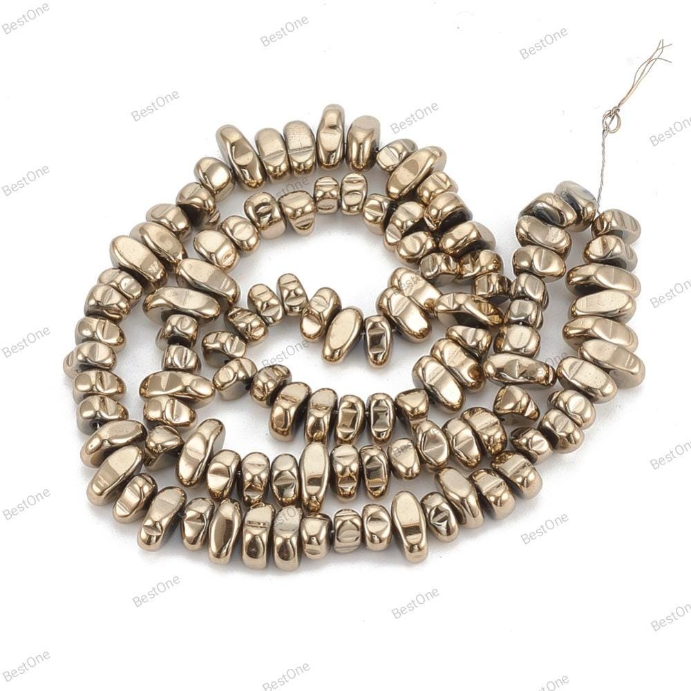 Hematite — Gold and Silver Nuggets | Strand ~38 cm