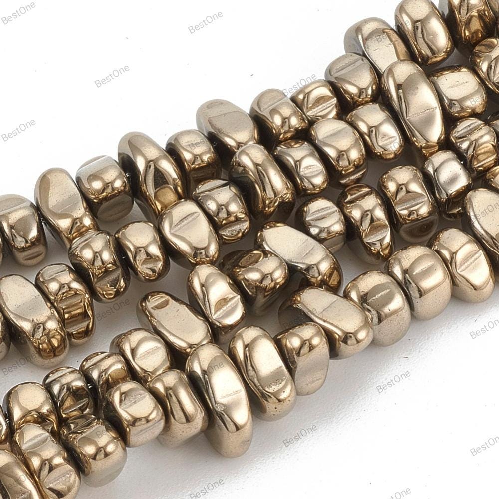 Hematite — Gold and Silver Nuggets | Strand ~38 cm