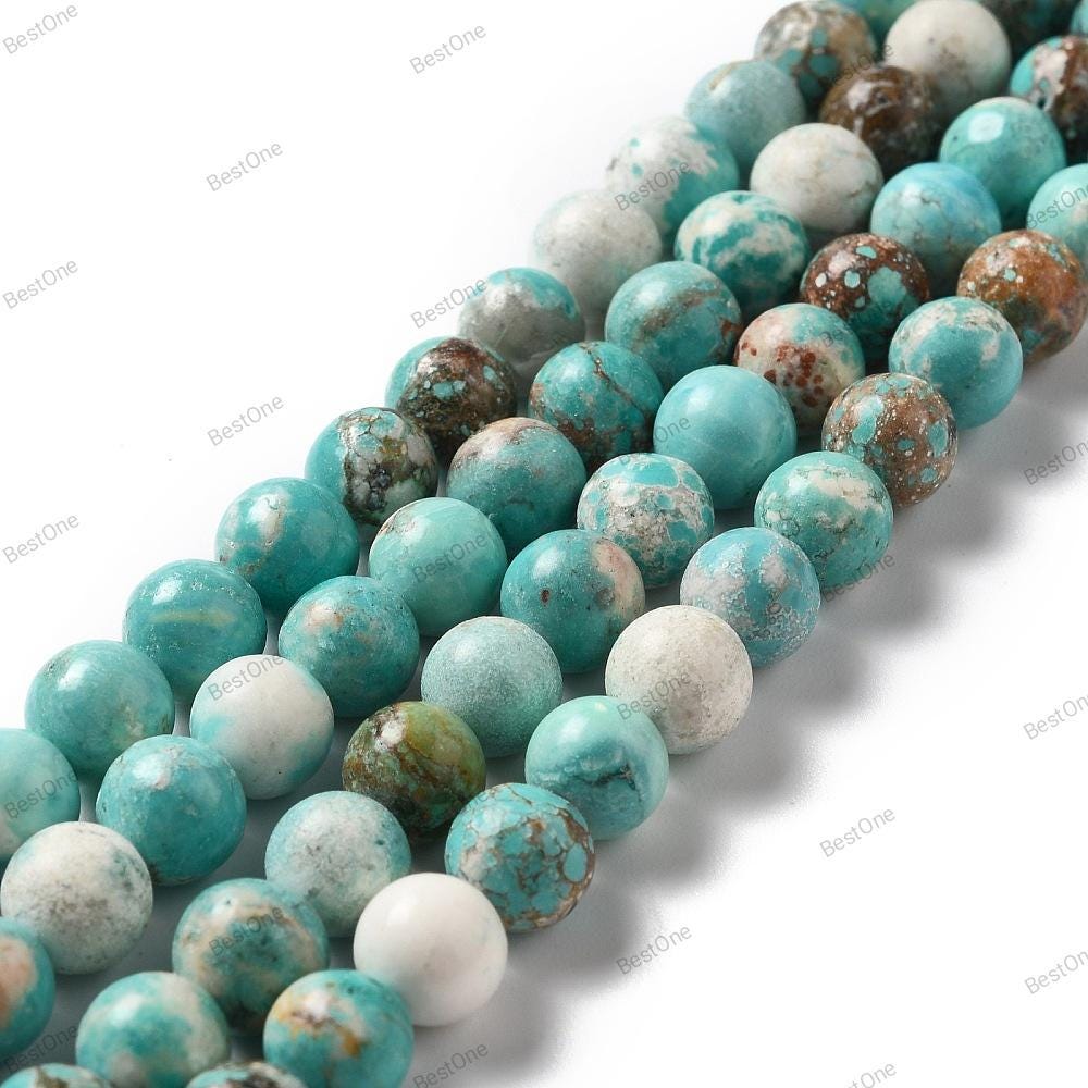 Natural Turquoise Magnesite — Round Beads 4/6/8mm | Strand ~39 cm