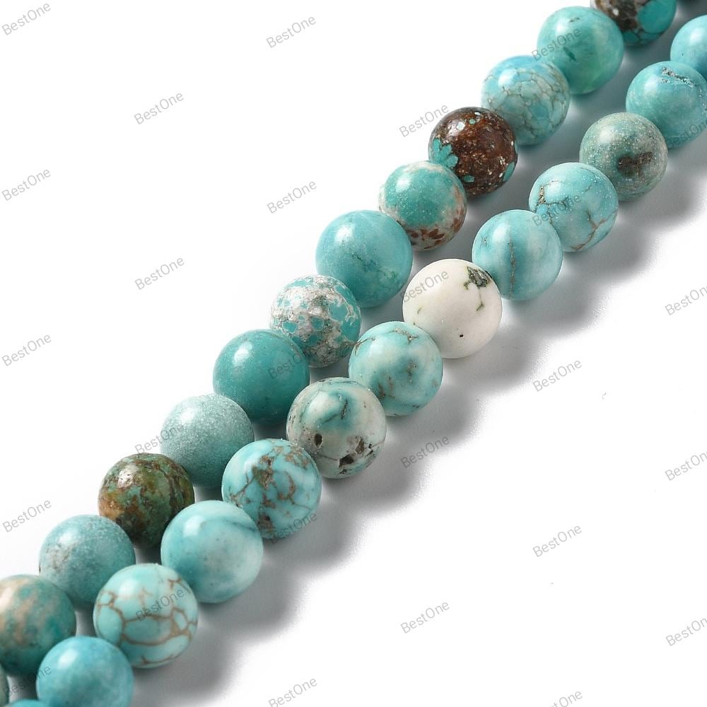 Natural Turquoise Magnesite — Round Beads 4/6/8mm | Strand ~39 cm
