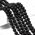 Natural Lava Rock — Round Beads 6/8mm | Strand ~40 cm