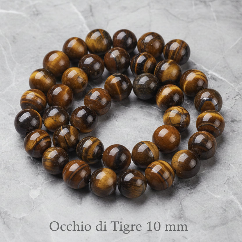 Natural Tiger's Eye — Round Beads 4/6/8/10mm | Strand ~38 cm