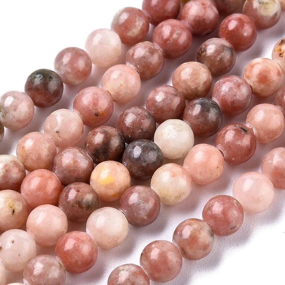 Natural Plum Blossom Jasper — Round Beads 6/8/10mm | Strand ~38 cm