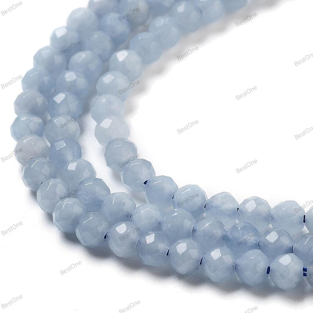 Natural Angelite — Faceted Beads 2/3/4mm | Strand ~38 cm