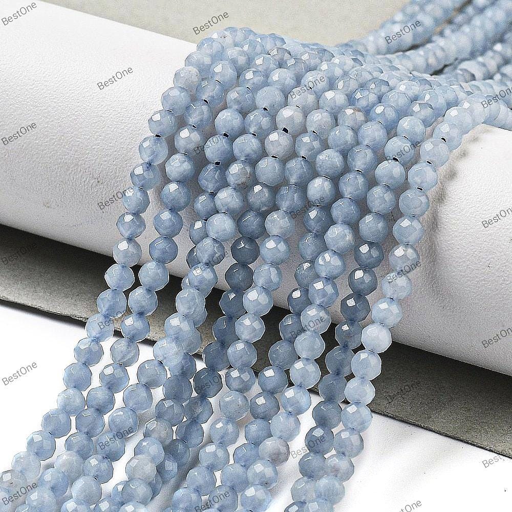 Natural Angelite — Faceted Beads 2/3/4mm | Strand ~38 cm