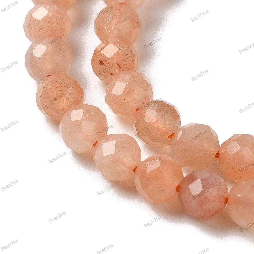 Peach Moonstone - 40 cm Strand - 3mm Faceted Beads.