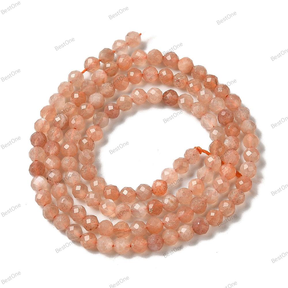 Peach Moonstone - 40 cm Strand - 3mm Faceted Beads.