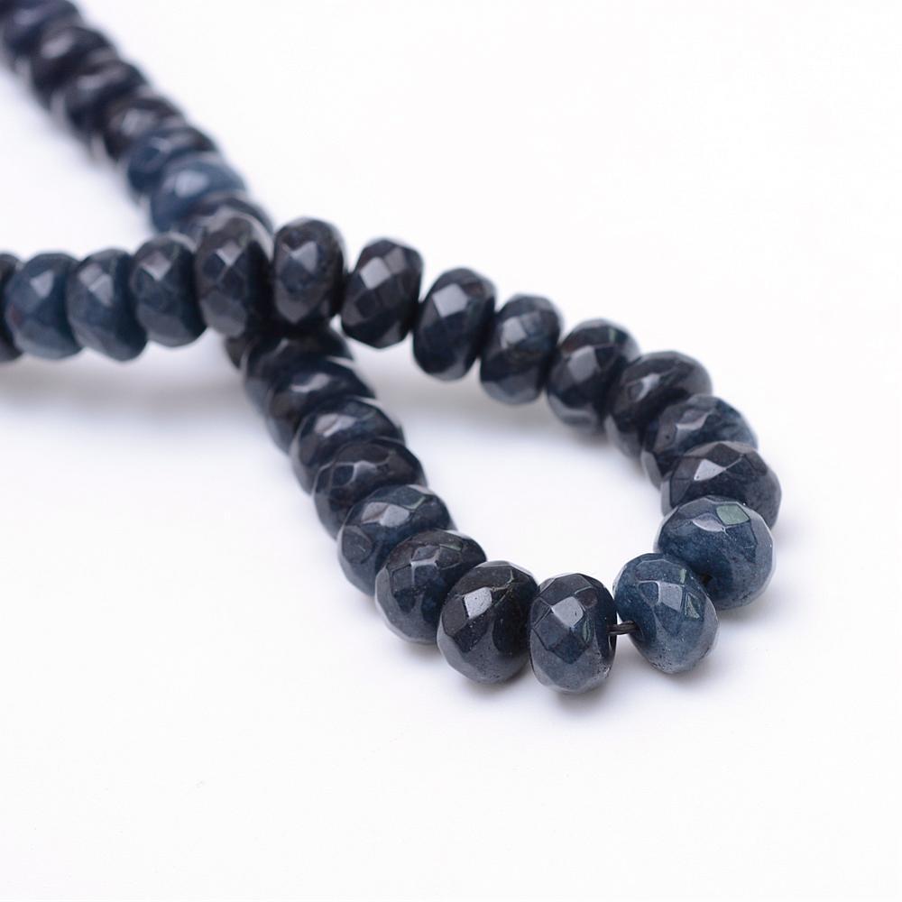 Natural White Jade — Faceted Rondelles 4x3mm | Emerald, Ruby, Sapphire | Strand ~35 cm