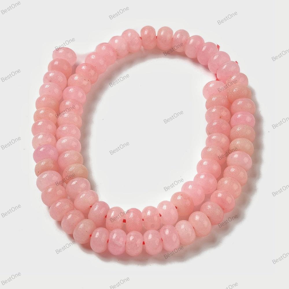 Natural White Jade — Rondelle 8x5mm | Pearly Pink | Strand ~39 cm