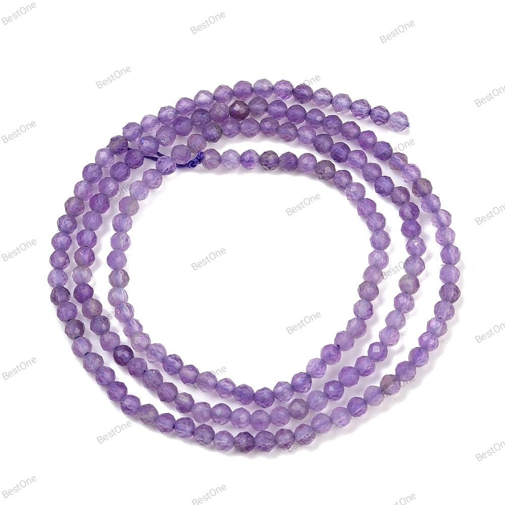 Natural Amethyst — Faceted Beads 2/3mm | Strand ~39 cm