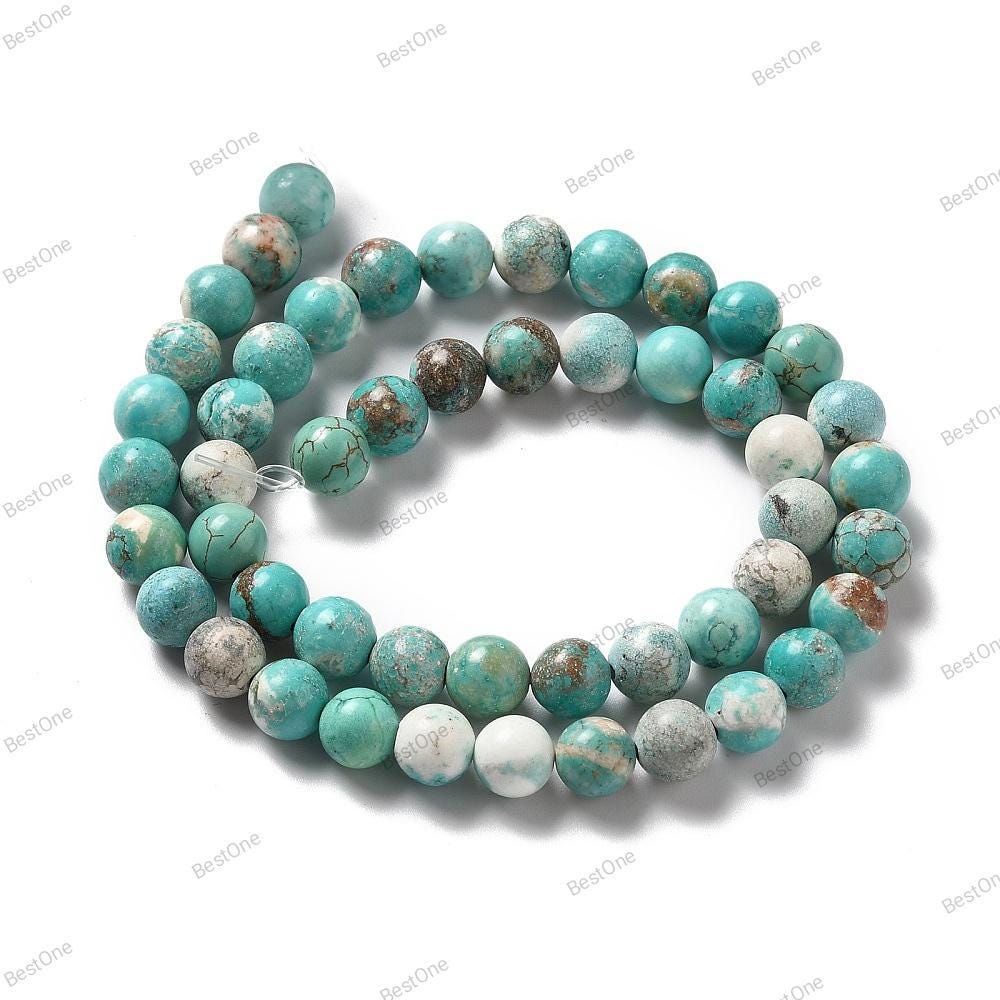 Natural Turquoise Magnesite — Round Beads 4/6/8mm | Strand ~39 cm