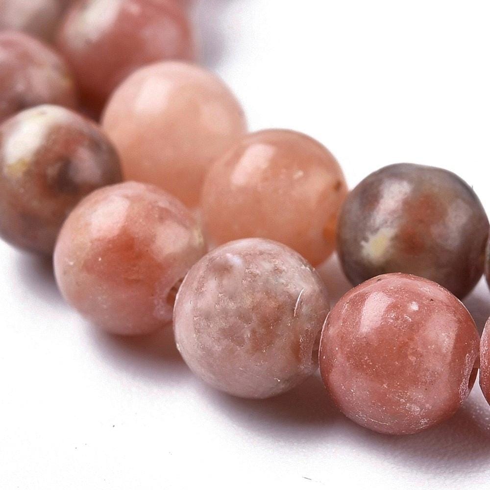 Natural Plum Blossom Jasper — Round Beads 6/8/10mm | Strand ~38 cm