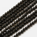 Natural Obsidian — Round Beads 3mm | Strand ~40 cm