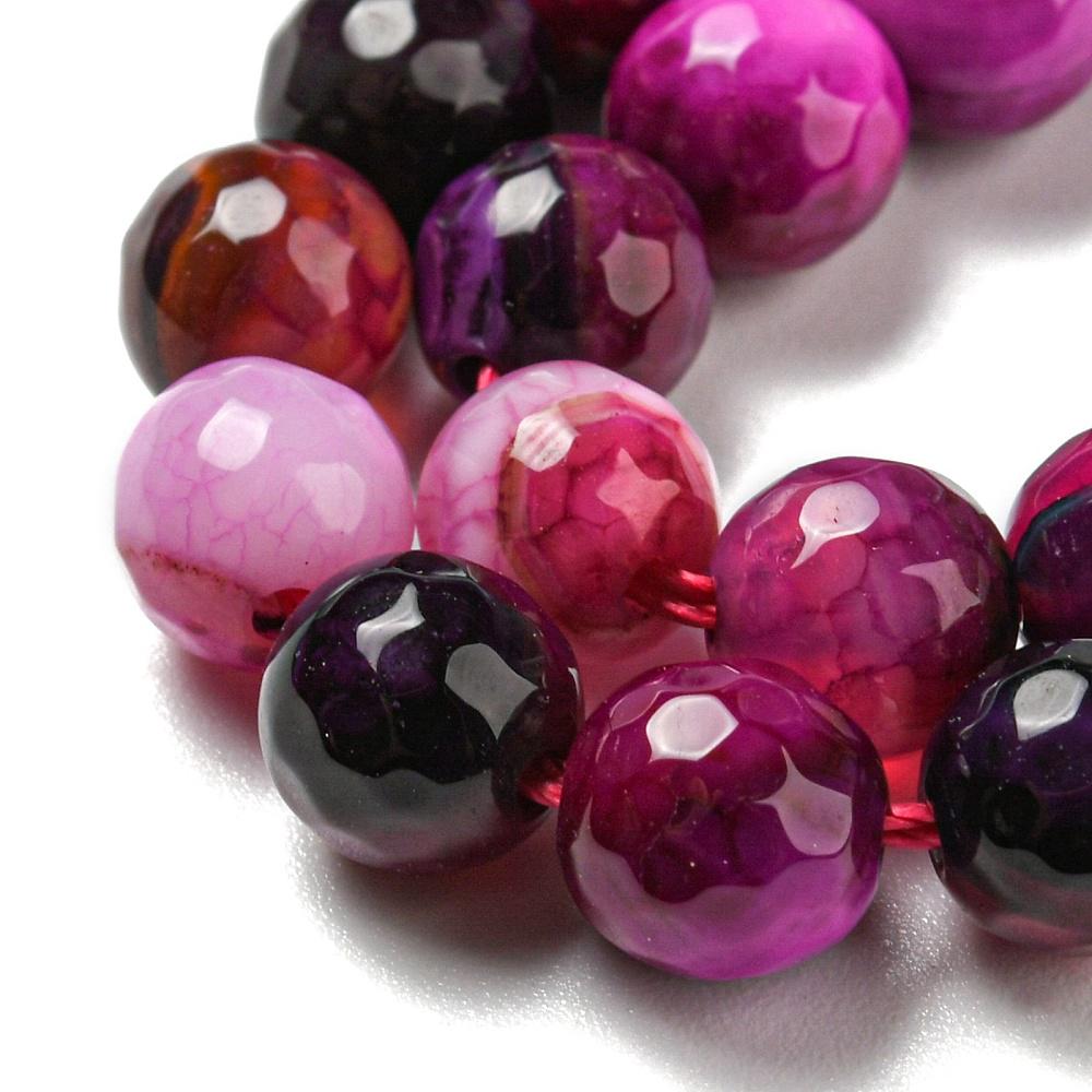 Agata Naturale Sfaccettata 6mm — Magenta, Marine Blue, Colorful | Filo ~37 cm