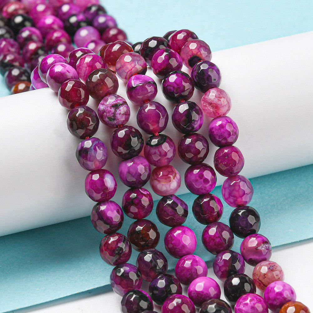 Agata Naturale Sfaccettata 6mm — Magenta, Marine Blue, Colorful | Filo ~37 cm