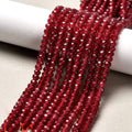 Malaysian Natural Jade — Faceted Rondelles 4x2mm | Firebrick | Strand ~36 cm