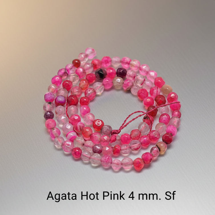 Natural Faceted Agate 4mm — Various Colors | Strand ~37 cm