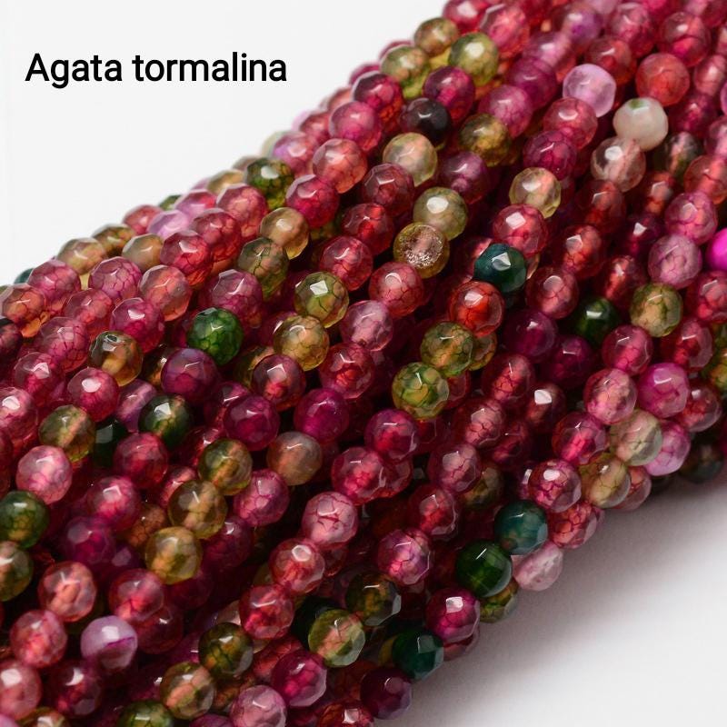 Natural Faceted Agate 4mm — Various Colors | Strand ~37 cm