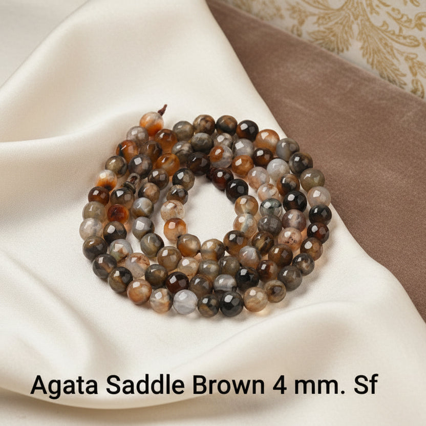Natural Faceted Agate 4mm — Various Colors | Strand ~37 cm