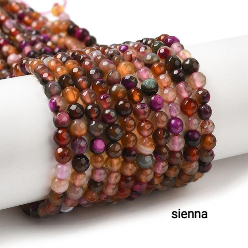 Natural Faceted Agate 4mm — Various Colors | Strand ~37 cm