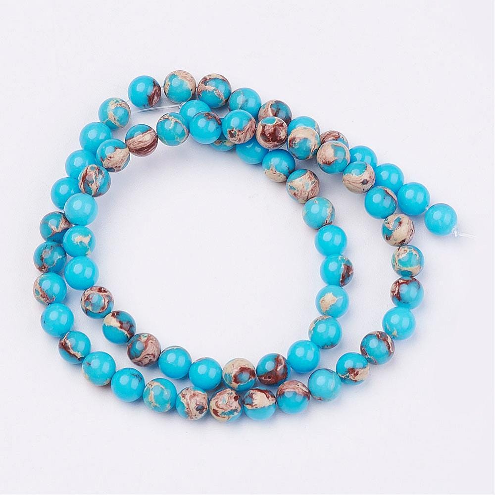 Natural Imperial Jasper — Round Beads 6/8mm | Strand ~38 cm