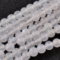 Natural White Agate — Round Beads 6/8mm | Strand ~40 cm